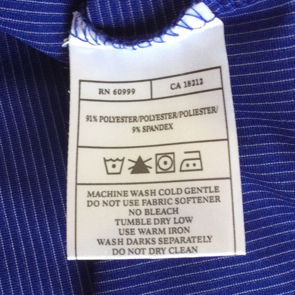Like New (2) Mens XL Antigua Long Sleeve Black and Blue Striped Golf ⛳️ Shirts - Picture 8 of 8